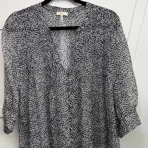 Joie Black and White Abstract Blouse